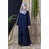 Asymmetrical abaya with overlapped panel- Navy Blue